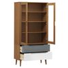 vidaXL Armoire &agrave; vitrine MOLDE Marron 90x35x175 cm Bois de pin massif