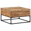 vidaXL Table basse 68x68x41 cm Bois de manguier brut