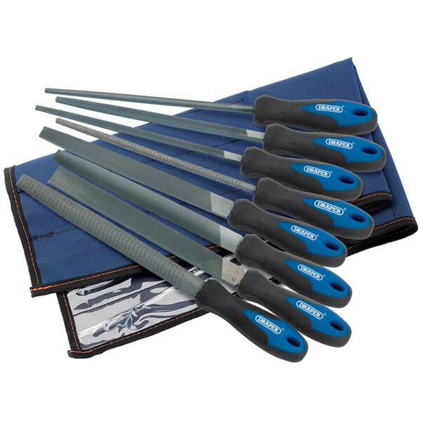 Draper Tools Jeu de limes et de r&acirc;pe d'ing&eacute;nieur 8 pcs 200 mm 44961