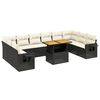 vidaXL Salon de jardin 11 pcs avec coussins noir r&eacute;sine tress&eacute;e