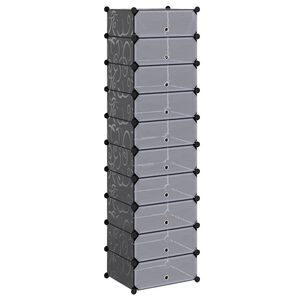 vidaXL Armoire &agrave; chaussures avec 10 compartiments Noir