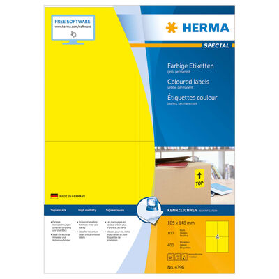 HERMA Étiquettes permanentes universelles A4 105x148 mm 100 Feuilles