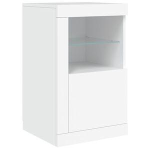 vidaXL Armoire lat&eacute;rale avec &eacute;clairage LED blanc bois d'ing&eacute;nierie