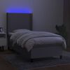 vidaXL Sommier &agrave; lattes de lit matelas LED Gris clair 80x200 cm Tissu