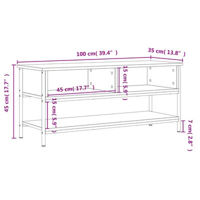 vidaXL Meuble TV chêne sonoma 100x35x45 cm bois d'ingénierie