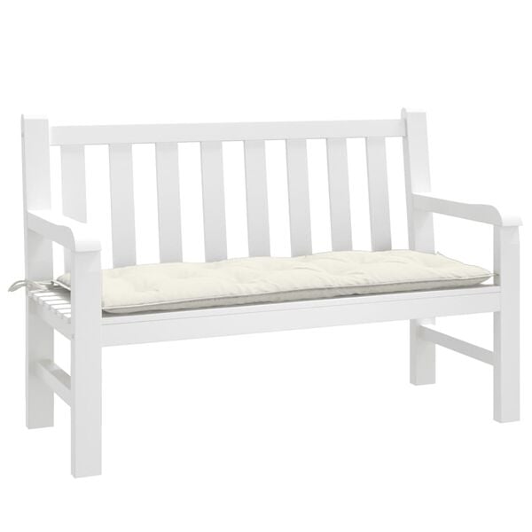 vidaXL Coussin de banc de jardin crème mélangé 120x50x7 cm tissu
