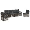 vidaXL Ensemble de canap&eacute; de jardin 6 pc Gris polyrotin