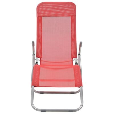 vidaXL Chaises longues pliables lot de 2 Textilène Rouge