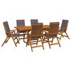 vidaXL Ensemble de salle &agrave; manger d'ext&eacute;rieur avec parasol 8 pc