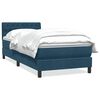 vidaXL Sommier &agrave; lattes de lit et matelas bleu fonc&eacute; 80x220 cm velours