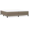 vidaXL Sommier &agrave; lattes de lit avec matelas Taupe 200x200 cm Tissu