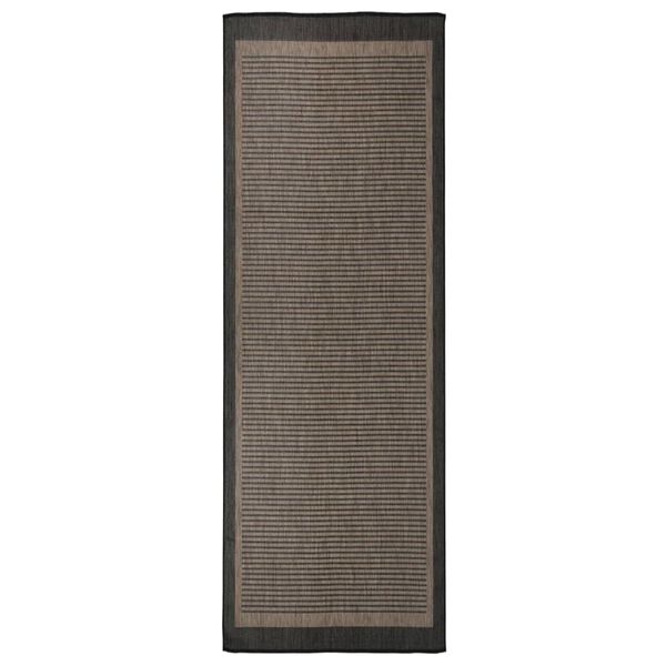 vidaXL Tapis &agrave; tissage plat d'ext&eacute;rieur 80x250 cm Marron fonc&eacute;