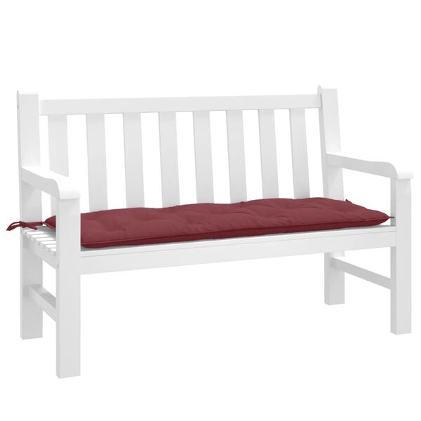 vidaXL Coussin de banc de jardin rouge bordeaux m&eacute;lang&eacute; tissu