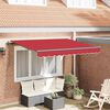 vidaXL Auvent R&eacute;tractable Rouge 350 x 200 cm tissu