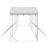 vidaXL Chenil d'ext&eacute;rieur pour chiens avec toit argent&eacute; 14x2x2,5 m