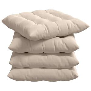 vidaXL Coussins de si&egrave;ge 4 pc Microfibre Beige 40 x 40 x 6 cm
