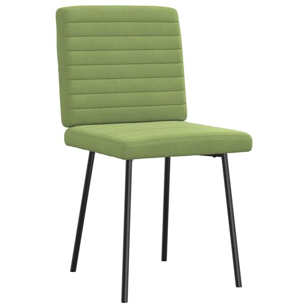 vidaXL Chaises &agrave; manger lot de 4 vert clair velours