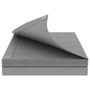 vidaXL B&acirc;che avec &oelig;illets Gris clair 3 x 3 m 260 gsm PE