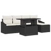 vidaXL Ensemble de canap&eacute; de jardin 6 pcs Noir et Cr&egrave;me polyrotin