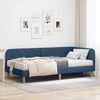 vidaXL Cadre de lit d'angle avec matelas Bleu 90 x 190 cm tissu