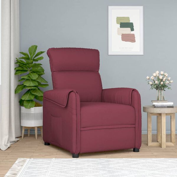 vidaXL Fauteuil inclinable Rouge bordeaux Tissu