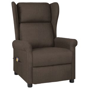 vidaXL Fauteuil de massage Marron fonc&eacute; Tissu