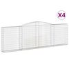 vidaXL Paniers &agrave; gabions arqu&eacute;s 4 pcs 400x30x120/140 cm Fer galvanis&eacute;
