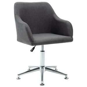 vidaXL Chaise pivotante de bureau Gris fonc&eacute; Tissu