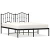 vidaXL Cadre de lit m&eacute;tal sans matelas avec t&ecirc;te de lit noir 140x190cm