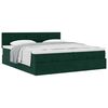 vidaXL Cadre de lit ottoman avec matelas vert fonc&eacute; 200x200 cm velours