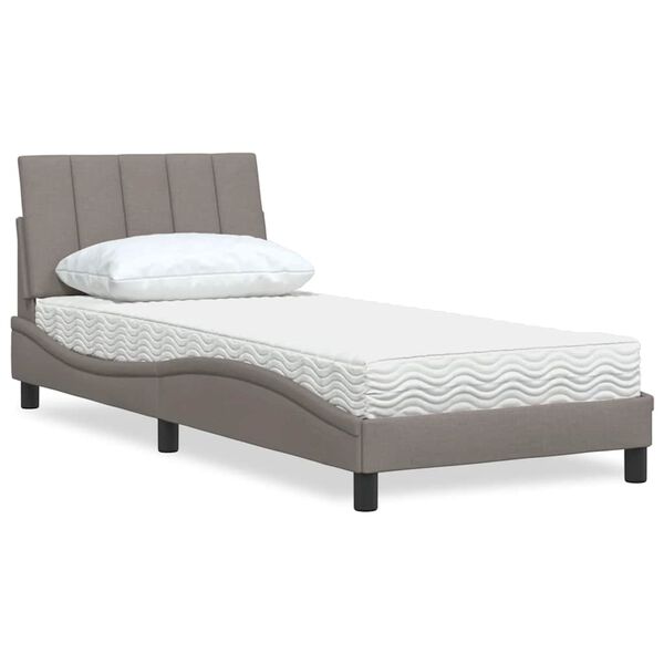 vidaXL Lit avec matelas Hanko taupe 80x200 cm tissu