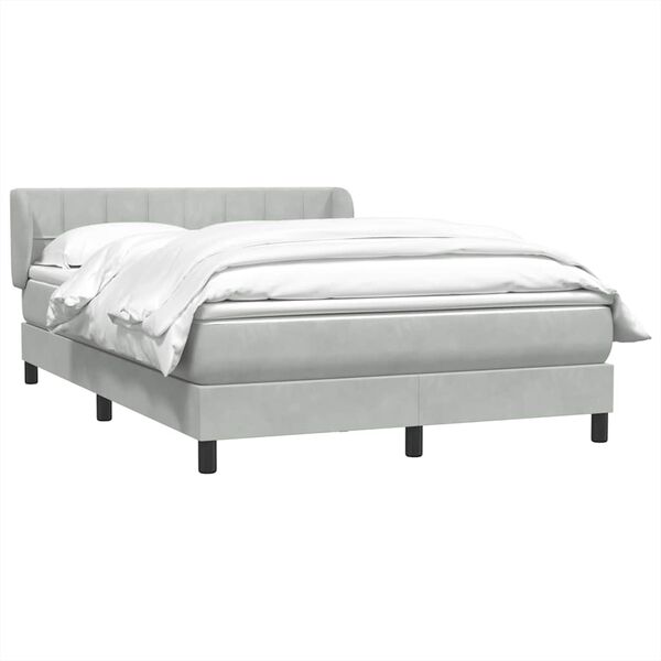 vidaXL Sommier &agrave; lattes de lit et matelas gris clair 160x210cm velours