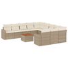 vidaXL Salon de jardin avec coussins 12 pcs beige r&eacute;sine tress&eacute;e