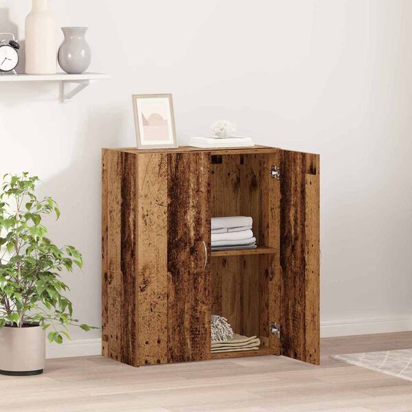 vidaXL Cabinet de Bureau avec &eacute;tag&egrave;re Ch&ecirc;ne noir 70 x 32 x 77.5 cm