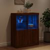 vidaXL Buffet avec lumi&egrave;res LED ch&ecirc;ne marron 81x37x100 cm