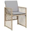 vidaXL Ensemble &agrave; manger de jardin et coussins 17 pcs beige