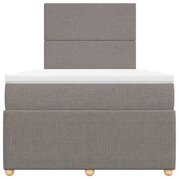 vidaXL Sommier &agrave; lattes de lit avec matelas Taupe 120x200 cm Tissu