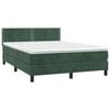 vidaXL Sommier &agrave; lattes de lit et matelas Vert fonc&eacute; 140x190cm Velours