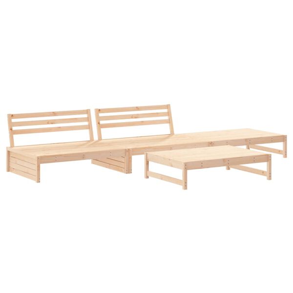 vidaXL Salon de jardin 4 pcs avec coussins bois massif