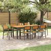 vidaXL Ensemble de salle &agrave; manger pour jardin 9 pcs Noir et marron