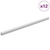 vidaXL Tige de placard 12 pc Argent&eacute; 472 x 15 x 29 mm