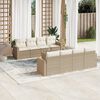vidaXL Salon de jardin avec coussins 9 pcs beige r&eacute;sine tress&eacute;e