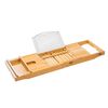 HI Plateau de bain r&eacute;glable bambou (70-105)x22x4 cm