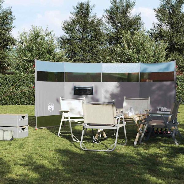 vidaXL Brise-vent de camping bleu 366x152x152 cm imperm&eacute;able