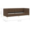 vidaXL Lit avec matelas et &eacute;clairage USB Marron fonc&eacute; Tissu 90x200 cm