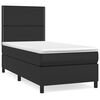 vidaXL Sommier &agrave; lattes de lit avec matelas Noir 90x200 cm Similicuir