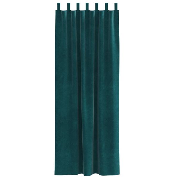 vidaXL Rideaux occultants 2 pcs Vert fonc&eacute; 140 x 245 cm Velours