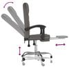 vidaXL Fauteuil inclinable de bureau Gris Similicuir
