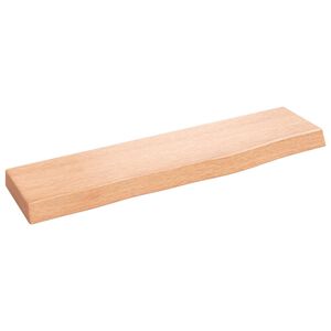 vidaXL &Eacute;tag&egrave;re murale marron clair 40x10x2 cm bois ch&ecirc;ne massif trait&eacute;
