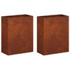vidaXL Cache-pot de jardin 2 pc Rouill&eacute; 40 x 20 x 50 cm Acier patin&eacute;